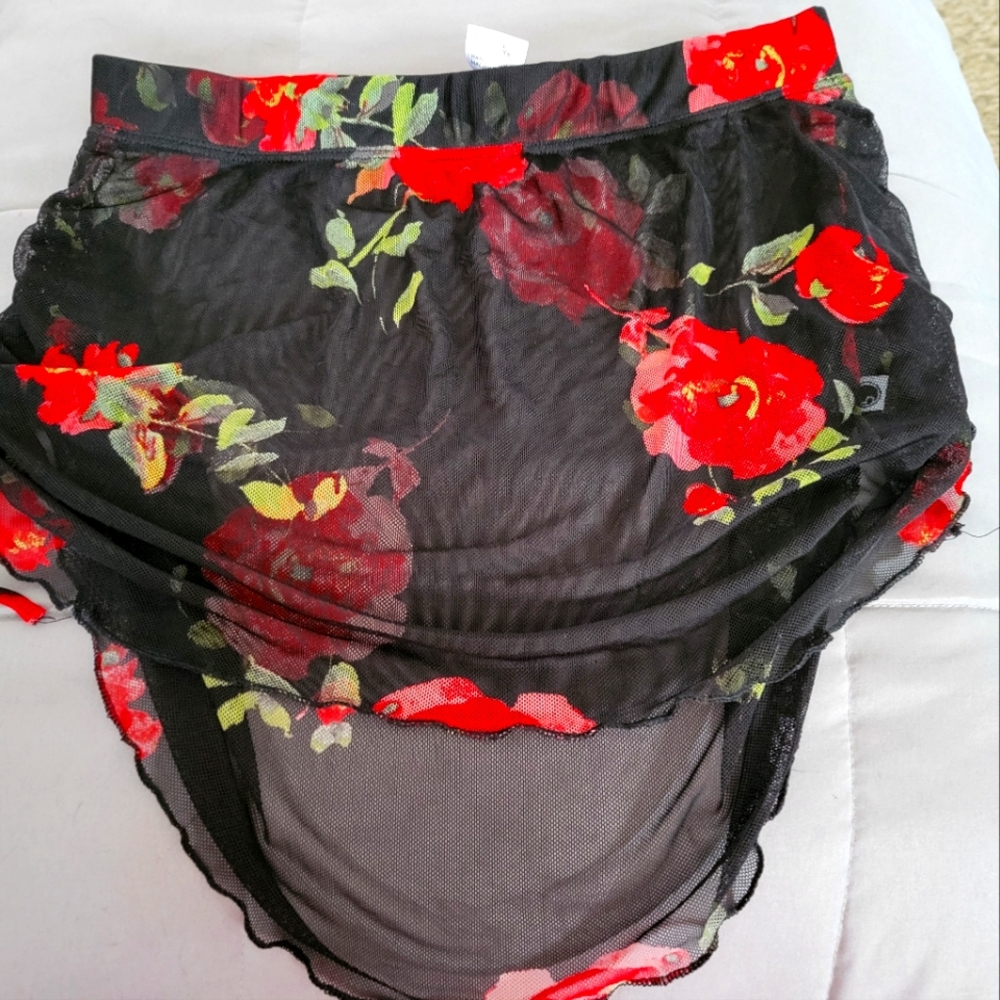 Five dancewear ballet skirt black with florals